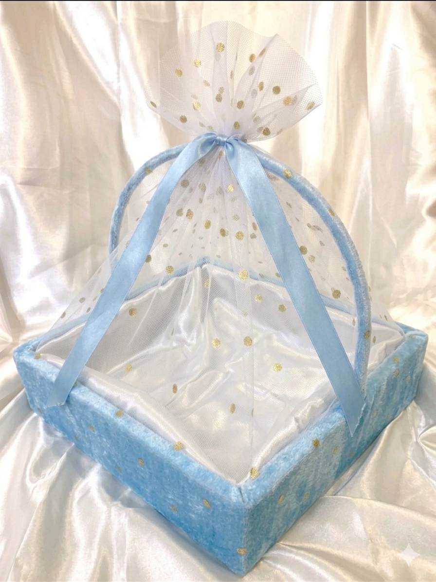Baby Blue Square Gift Basket
