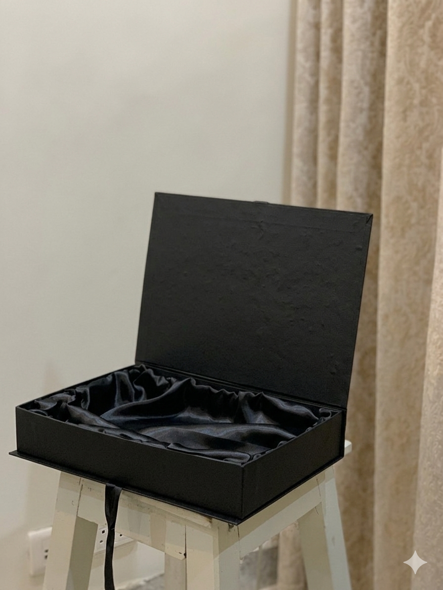 Premium Matte Black Gift Box with Satin Lining