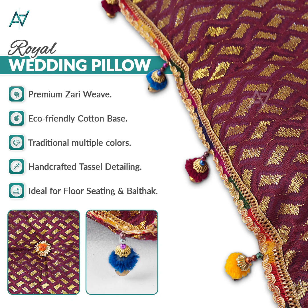 Jamawar Fabric Pillow Traditional Wedding Decor