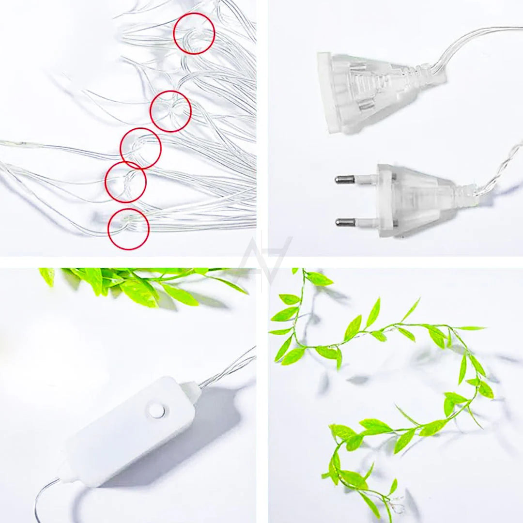 Leaf Vine Fairy Light Curtain – 16 ft.