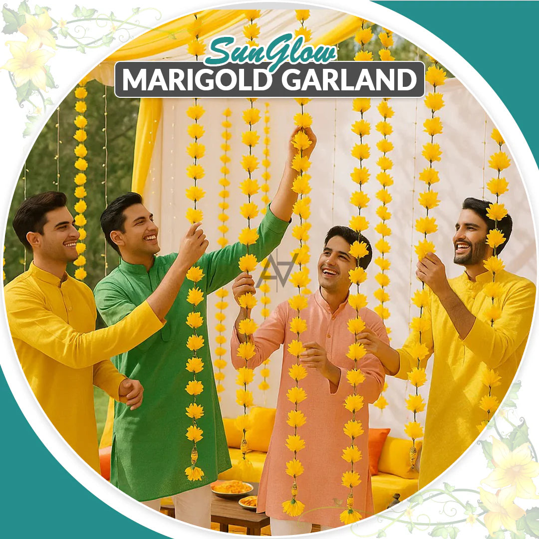 12 Pcs Marigold Garland – Artificial Floral Wedding Decoration