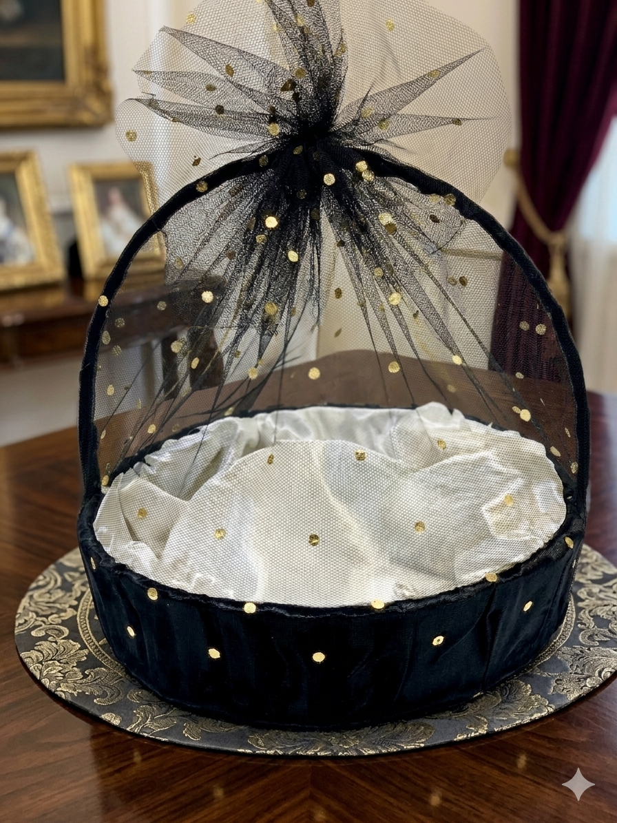 Luxury Round Keepsake & Gift Basket - Black