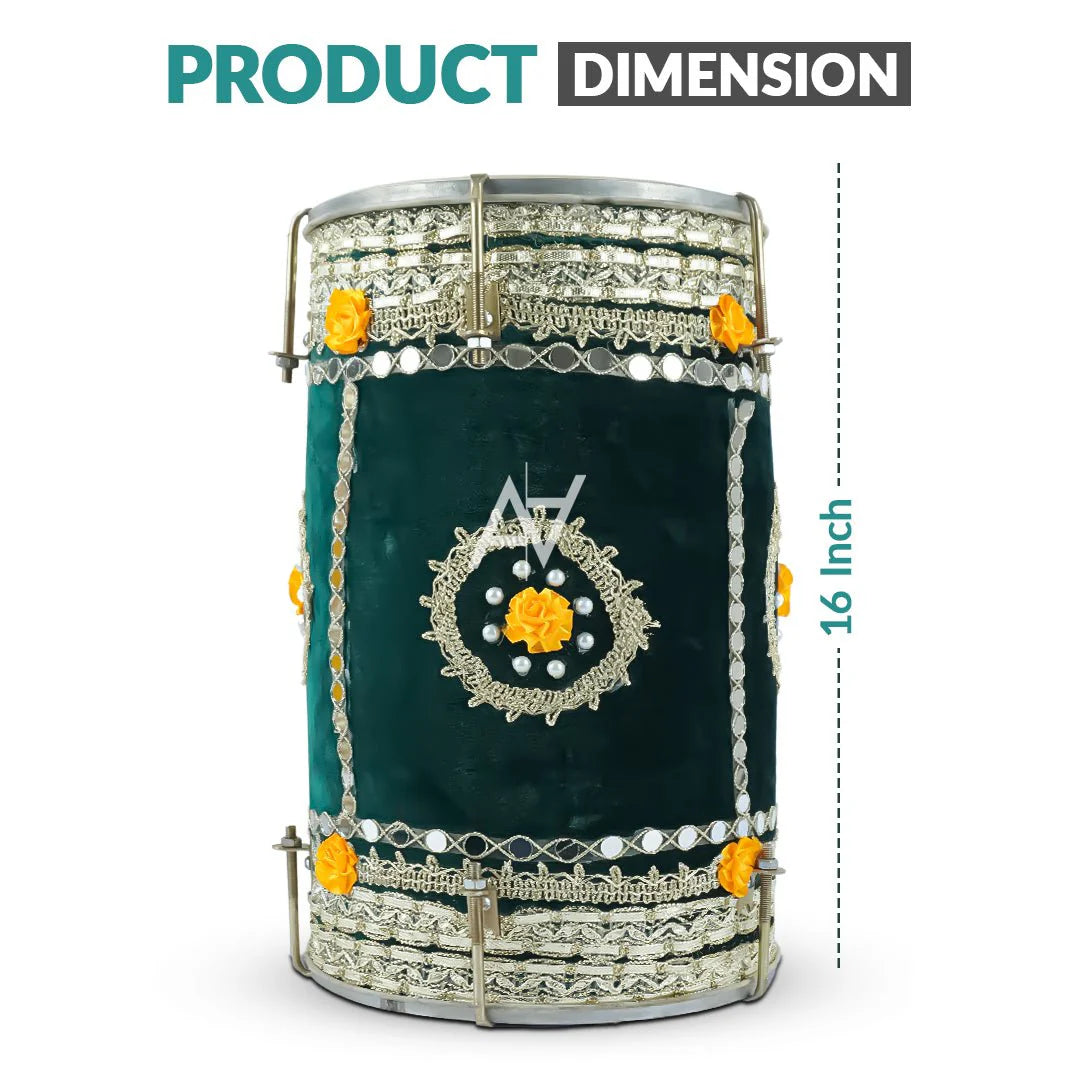 Decorative Velvet Dhol – Premium Wedding & Mehndi Decor