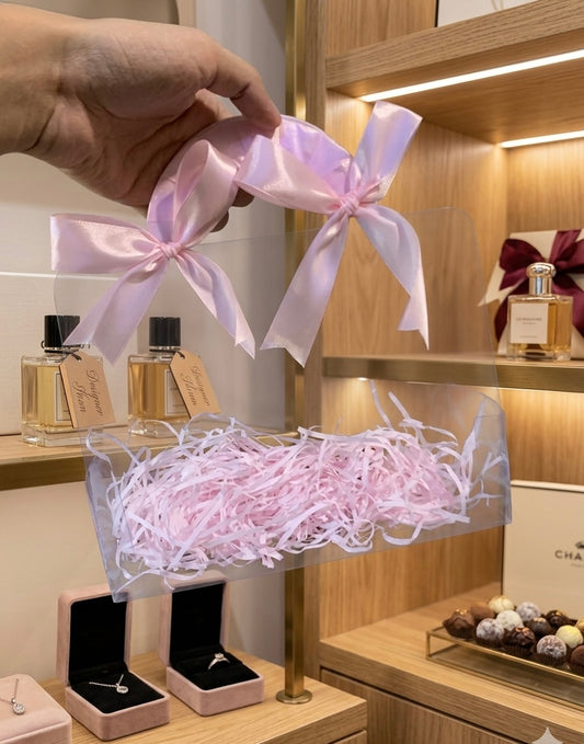Pink pvc gift bags