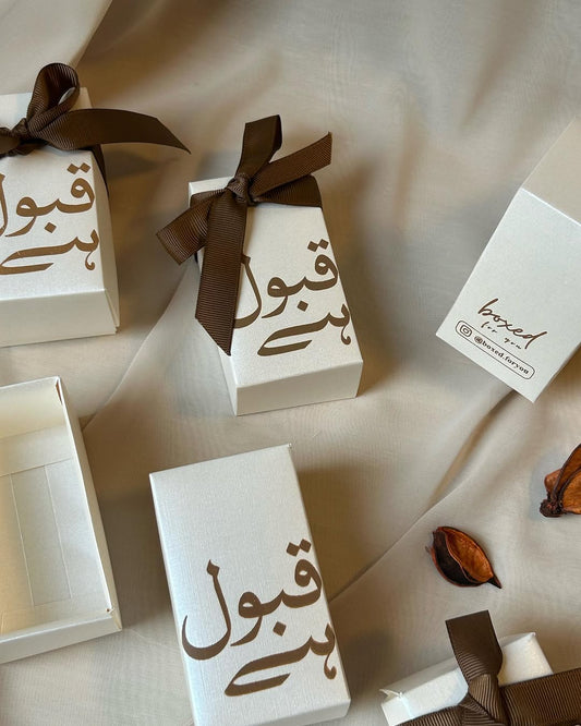 Handcrafted "Qubool Hai" Nikah Favor Boxes