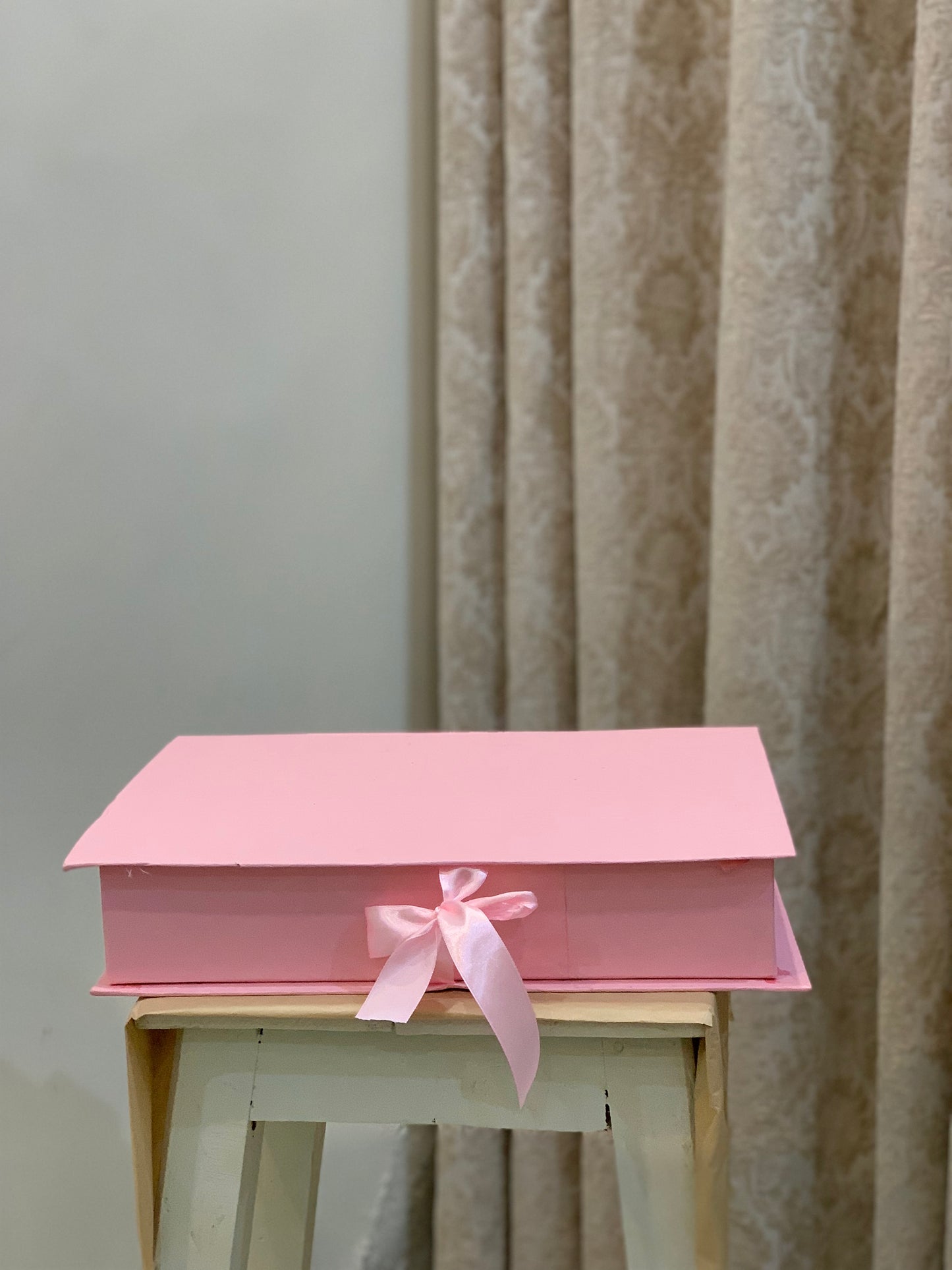 Classic Crimson pink Ribbon-Tie Gift Box – Premium Rectangular Keepsake