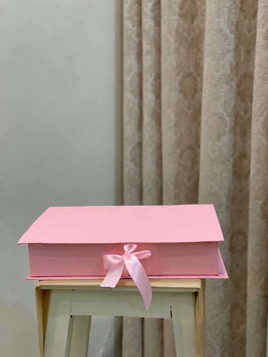 Classic Crimson pink Ribbon-Tie Gift Box – Premium Rectangular Keepsake