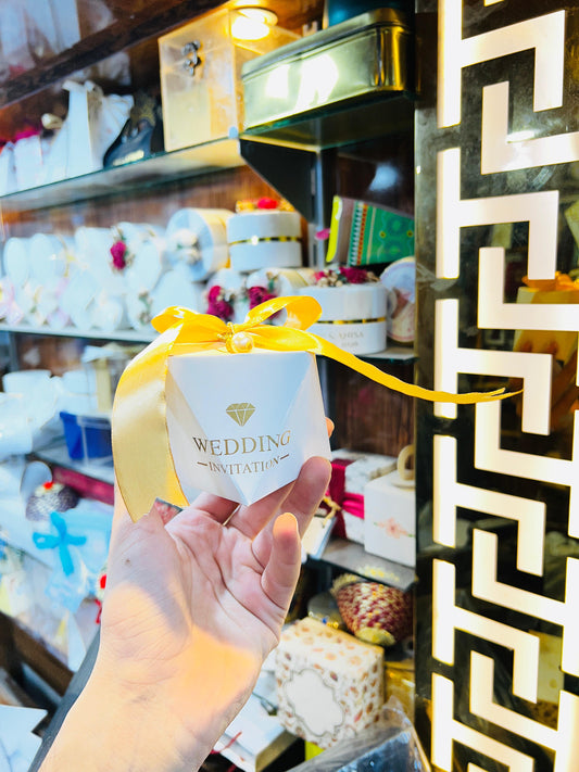 Pyramid Wedding Favor Box - White