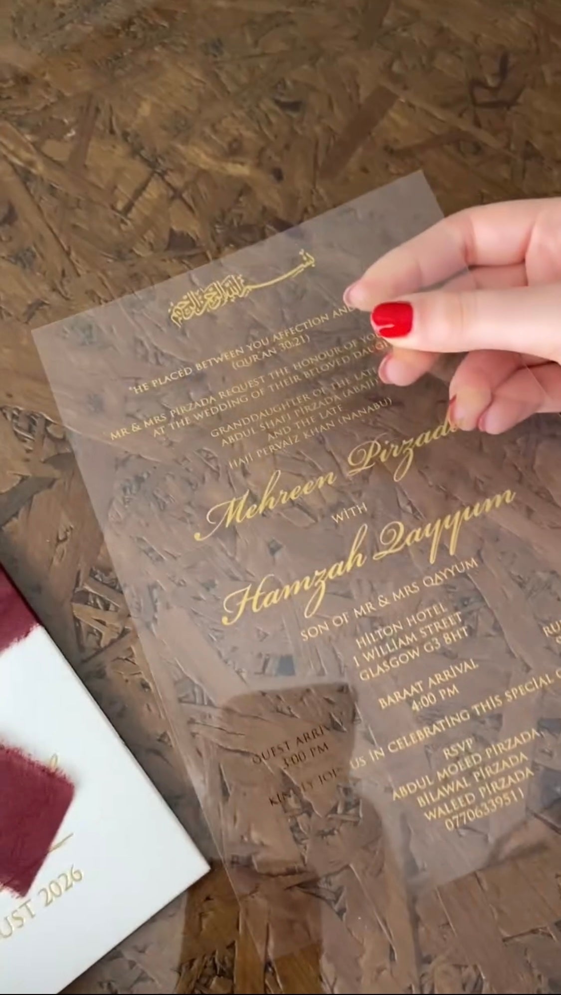 Luxury Burgundy & Gold Wax Seal Wedding Invitation Suite