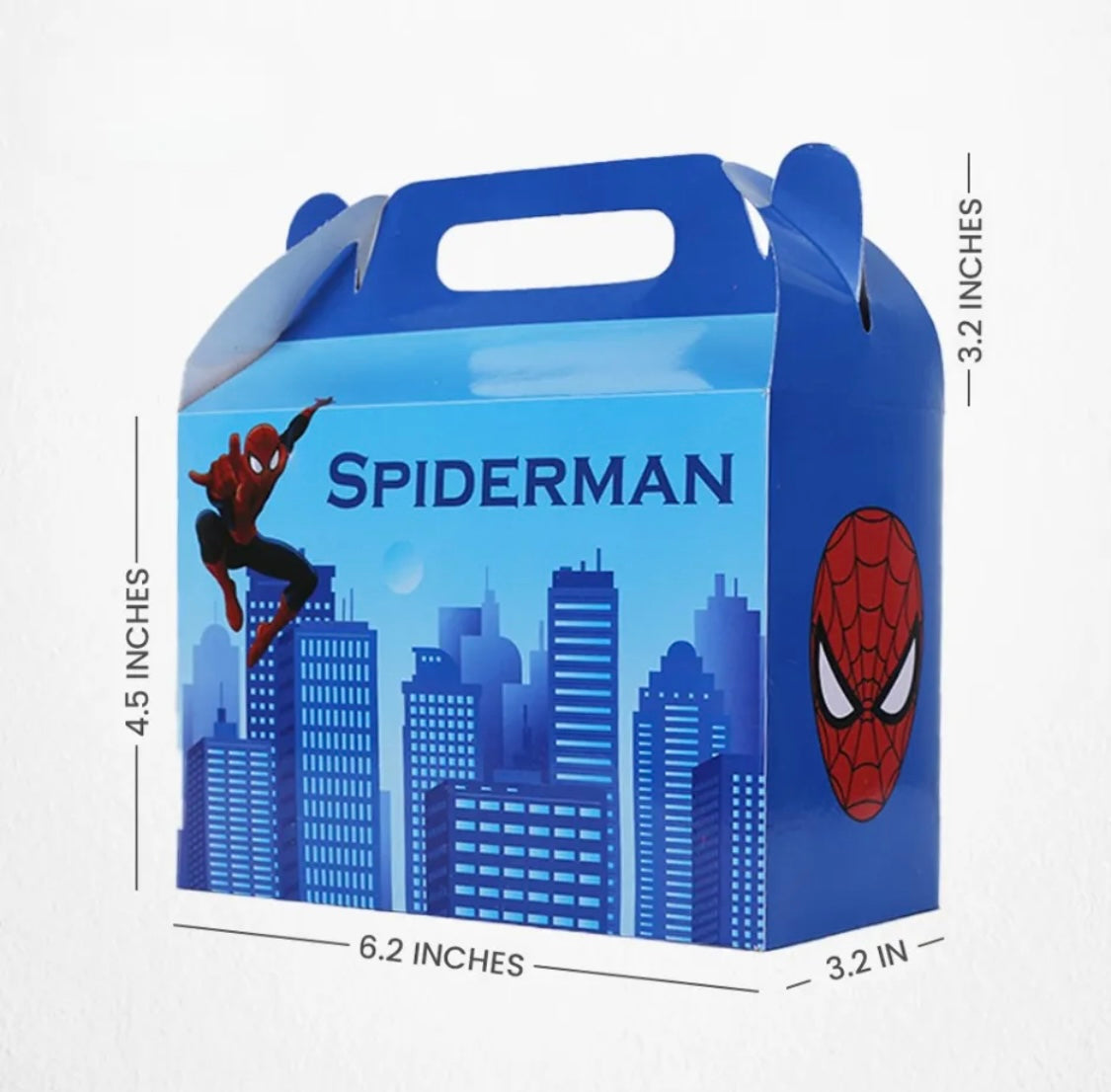 Pack of 10 Spider Man Theme Goodie Boxes For Party Decoration