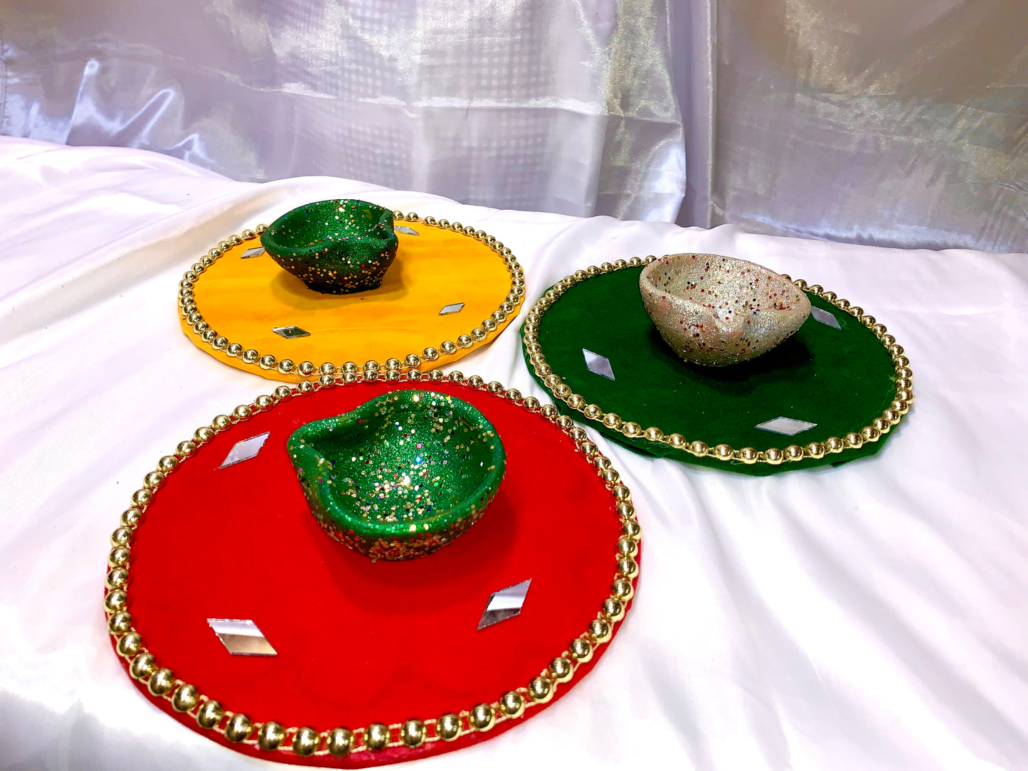 Handcrafted Vibrant Mehndi Thaal Set – Decorative Wedding plates