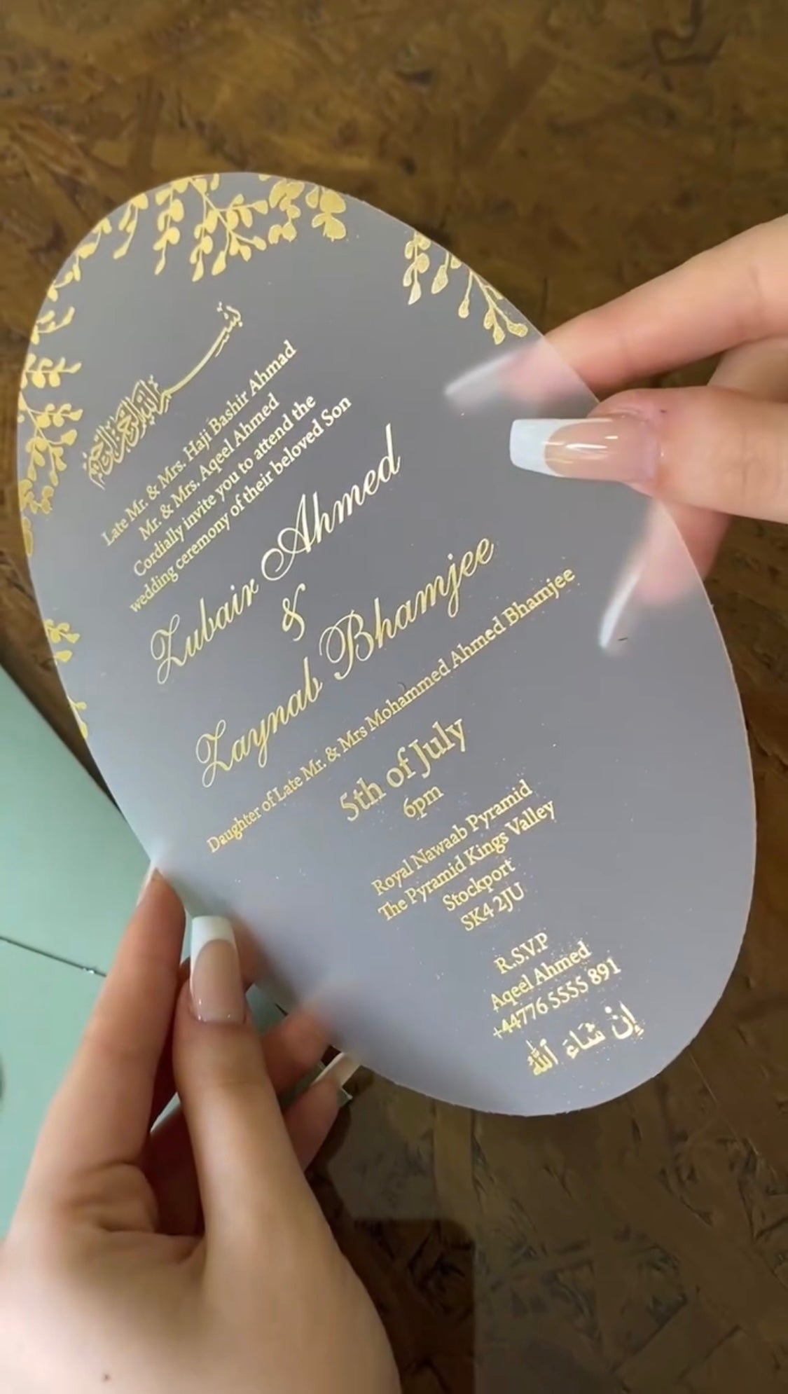 Luxury Sage Green & Gold Wax Seal Wedding Invitation Suit