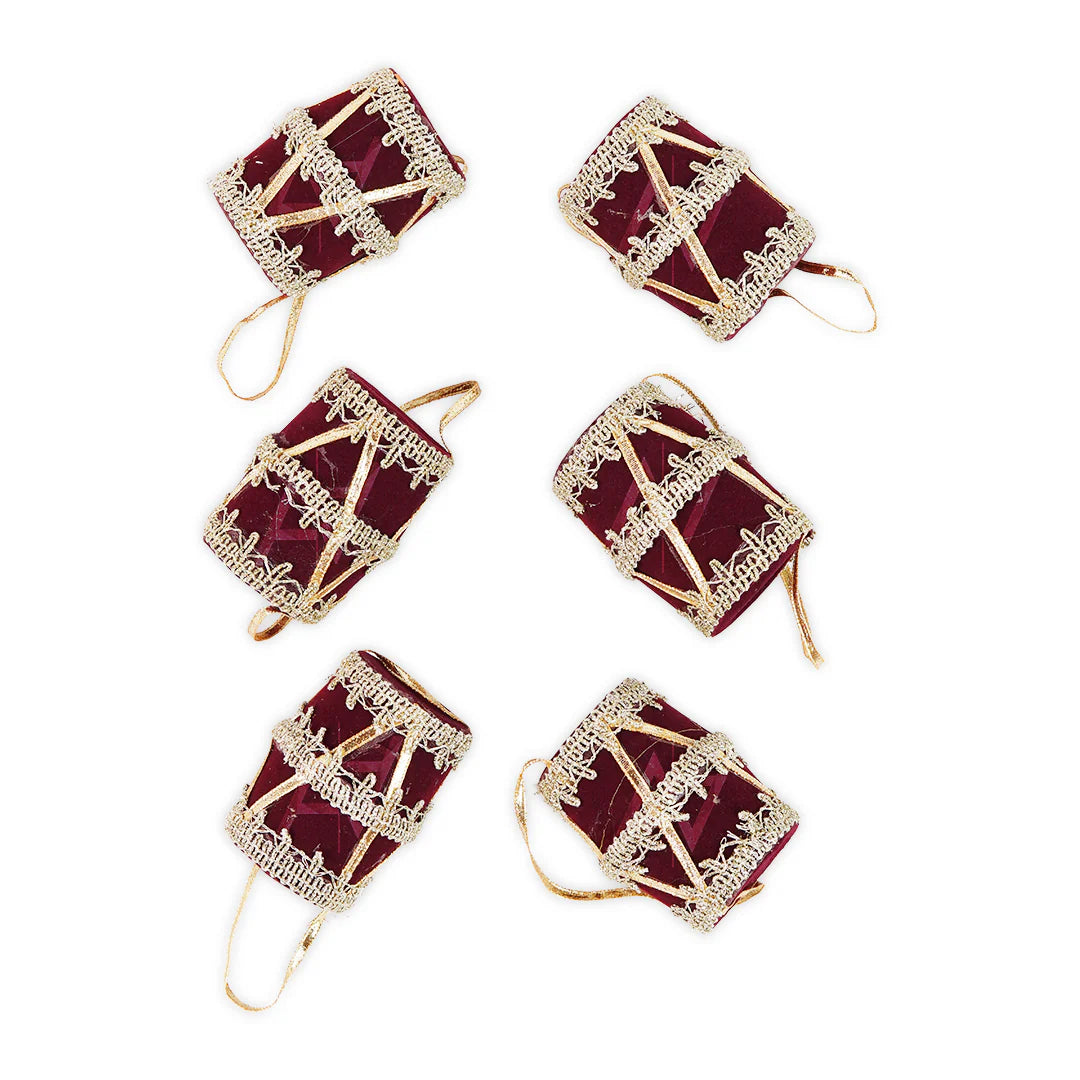 Miniature Velvet Dhol Hangings – Wedding & Mehndi Favors