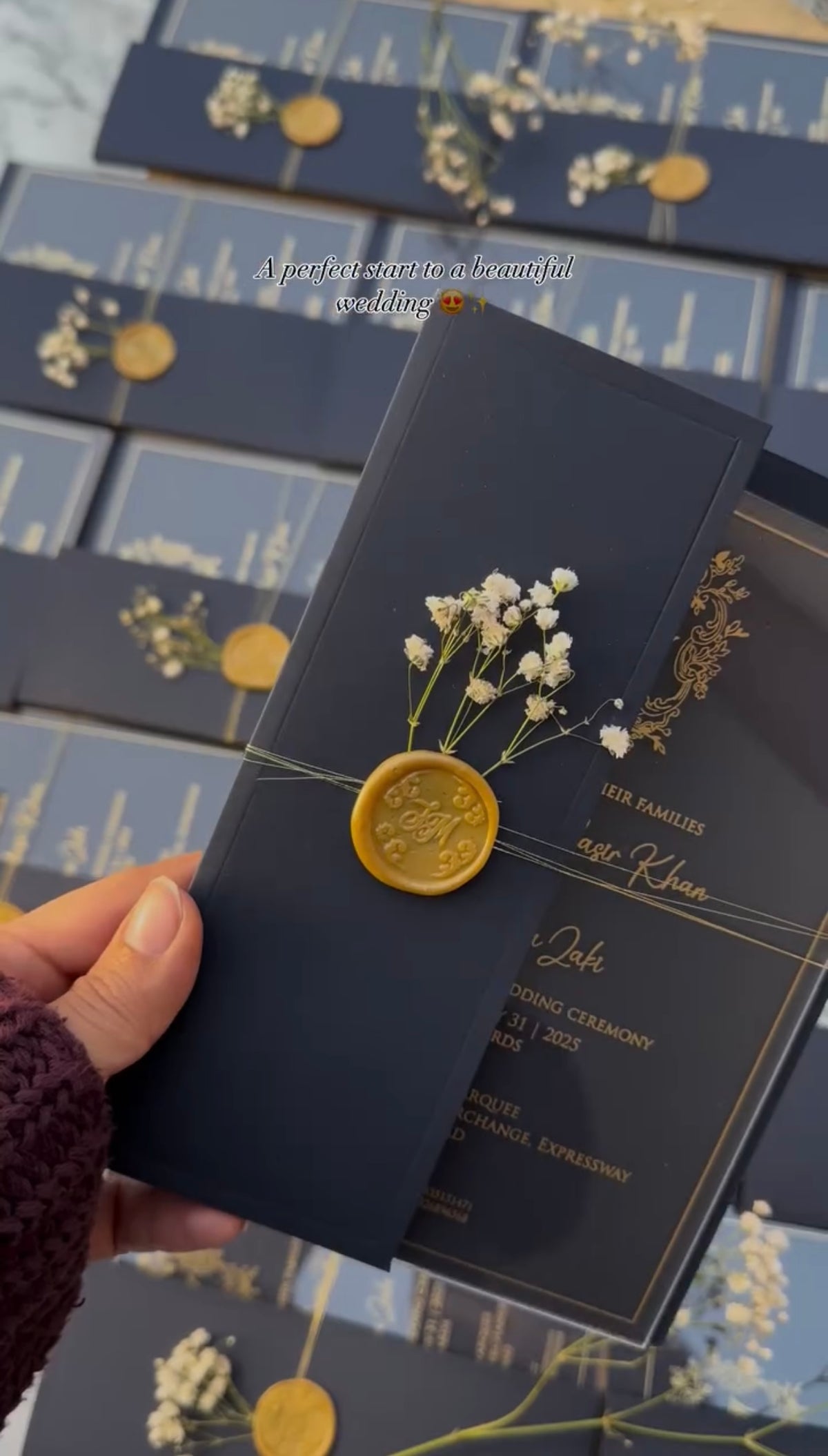 Luxury black acrylic invites