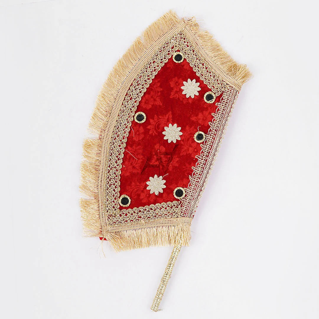 Hand Made Velvet  Fan For Mendhi, Maiyu, party Decoration