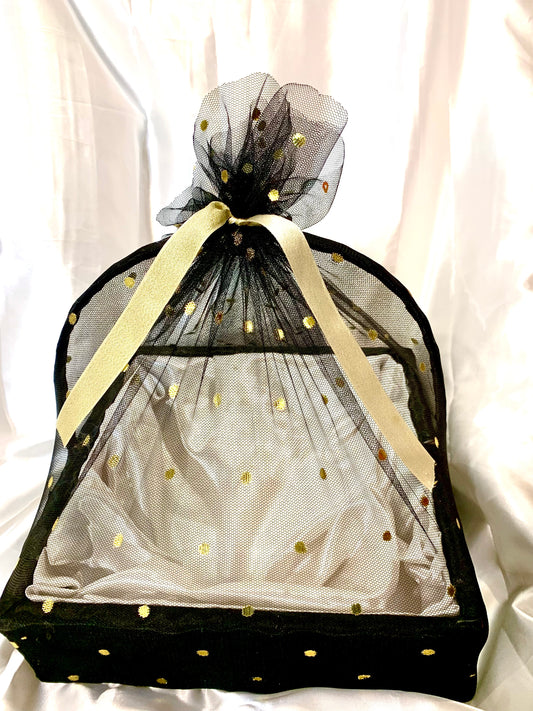 Elegant Square Gift Basket Black