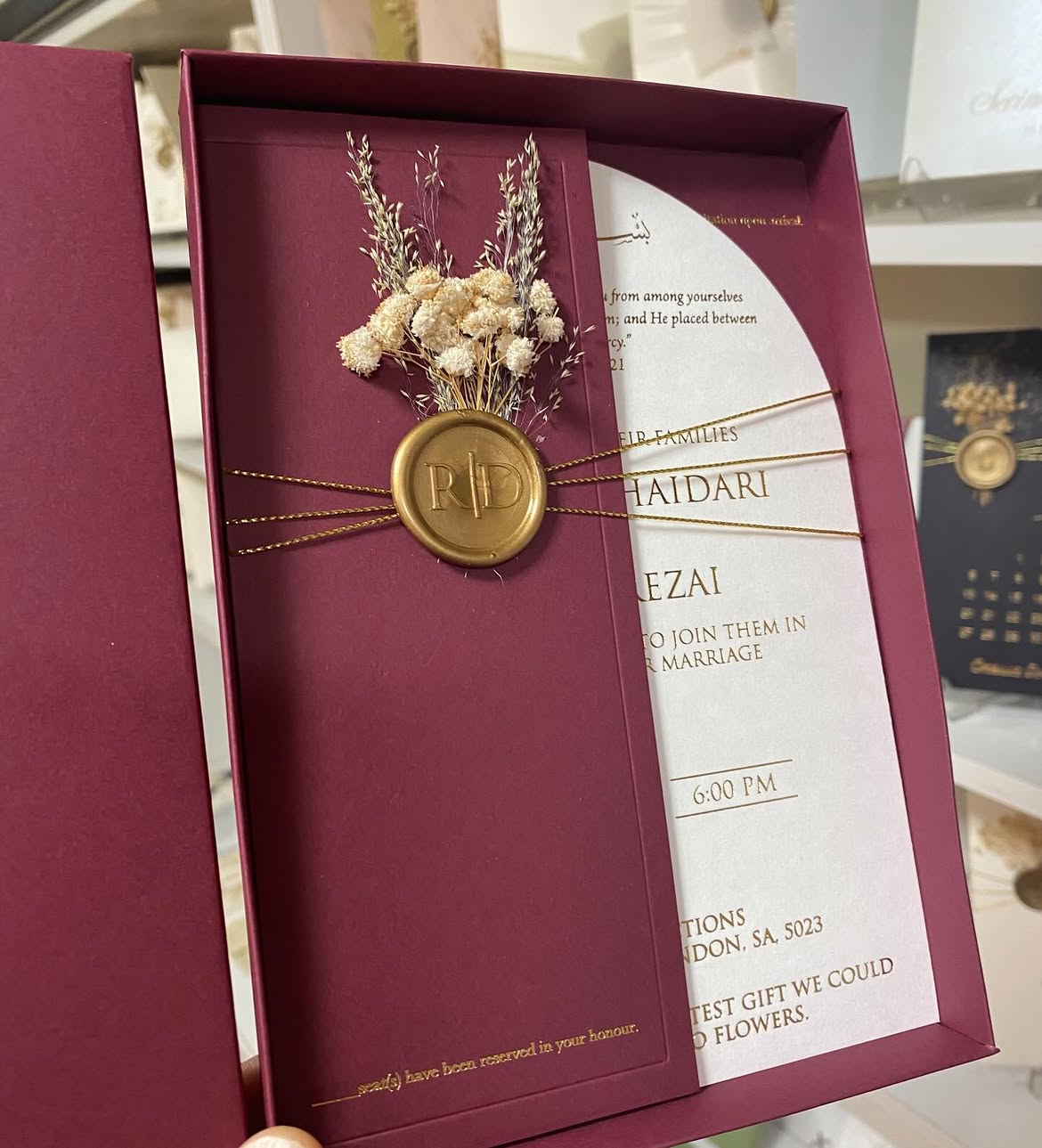 Maroon Wedding premium invite