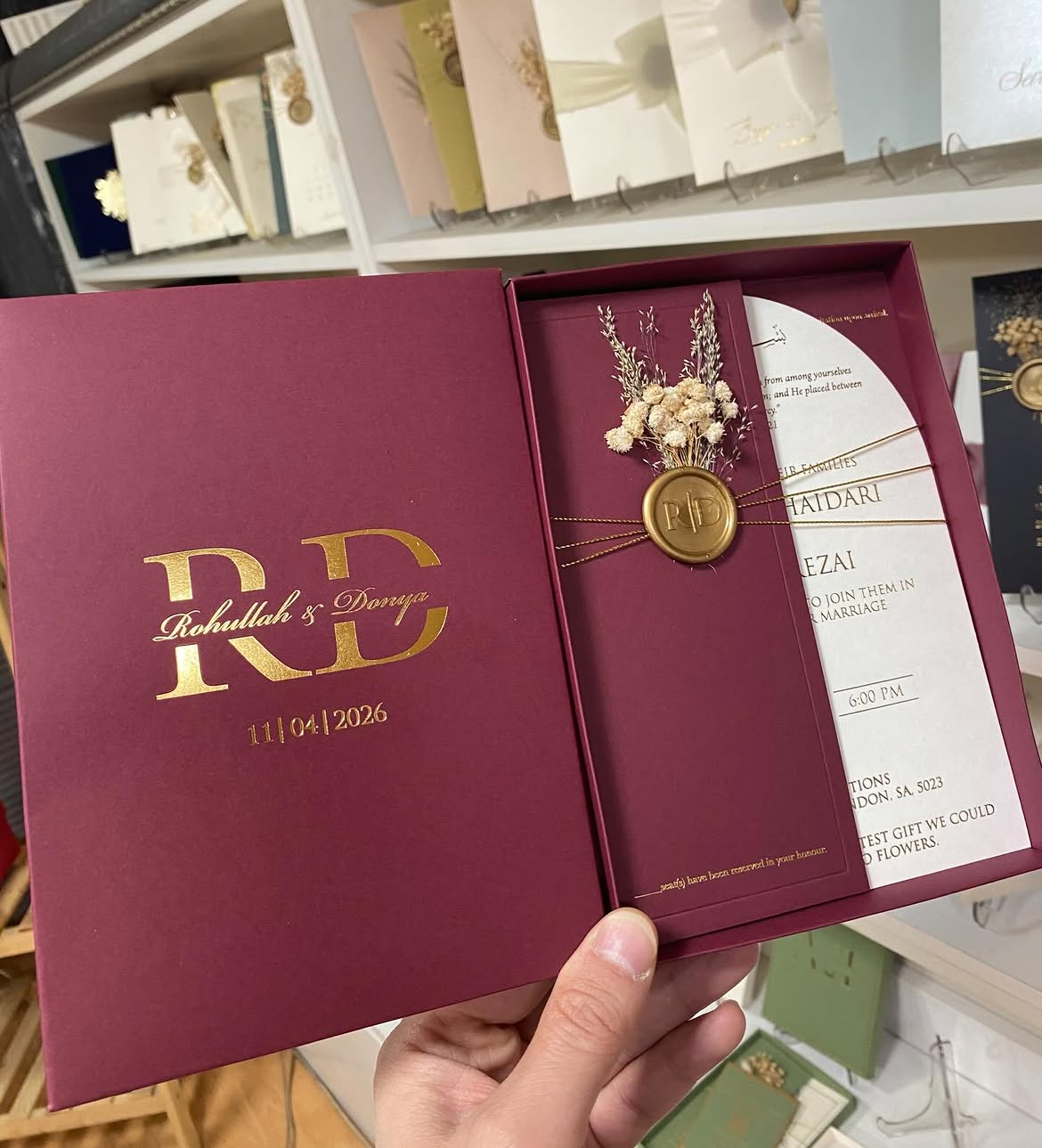 Maroon Wedding premium invite