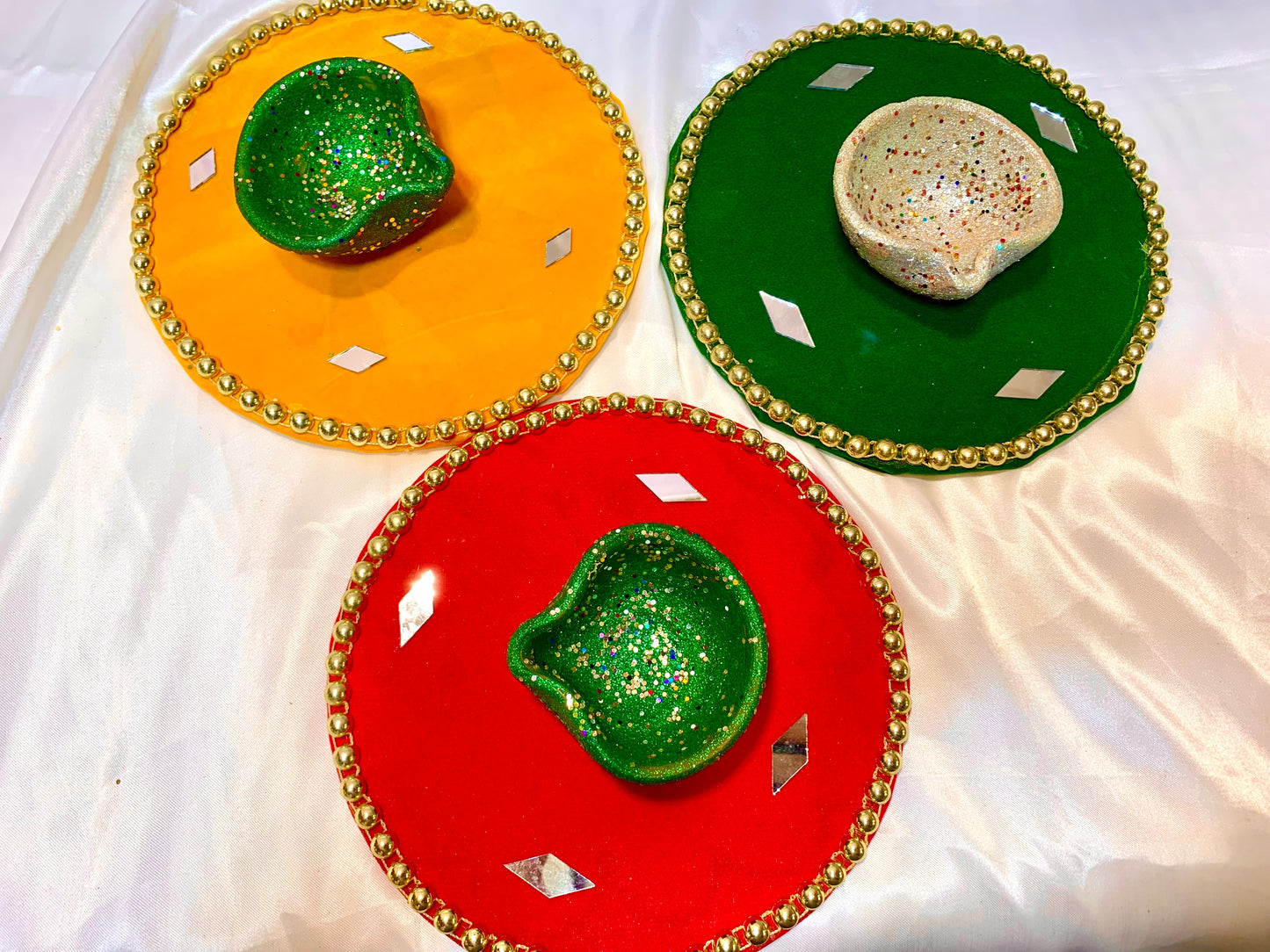 Handcrafted Vibrant Mehndi Thaal Set – Decorative Wedding plates