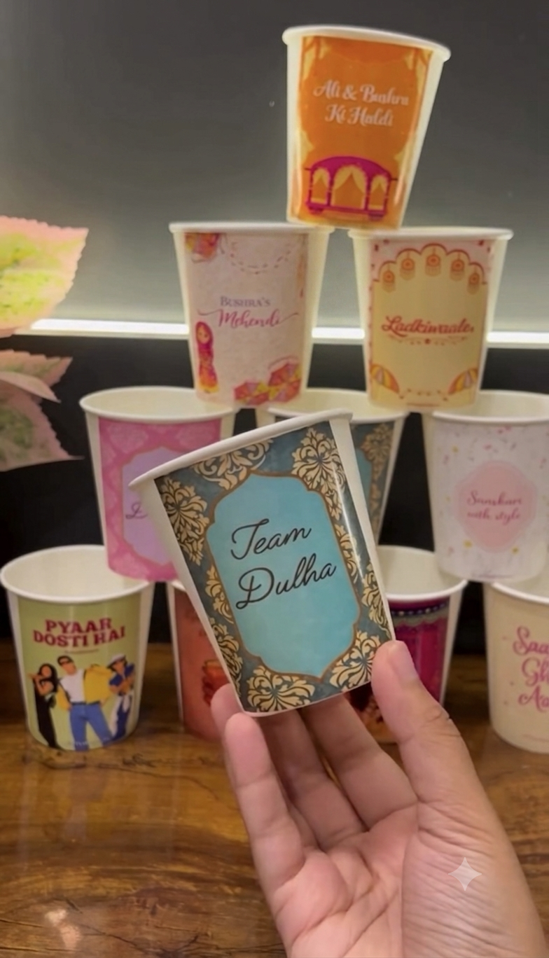 Personalized Chai/Coffee Cups for mehndi And Dholki