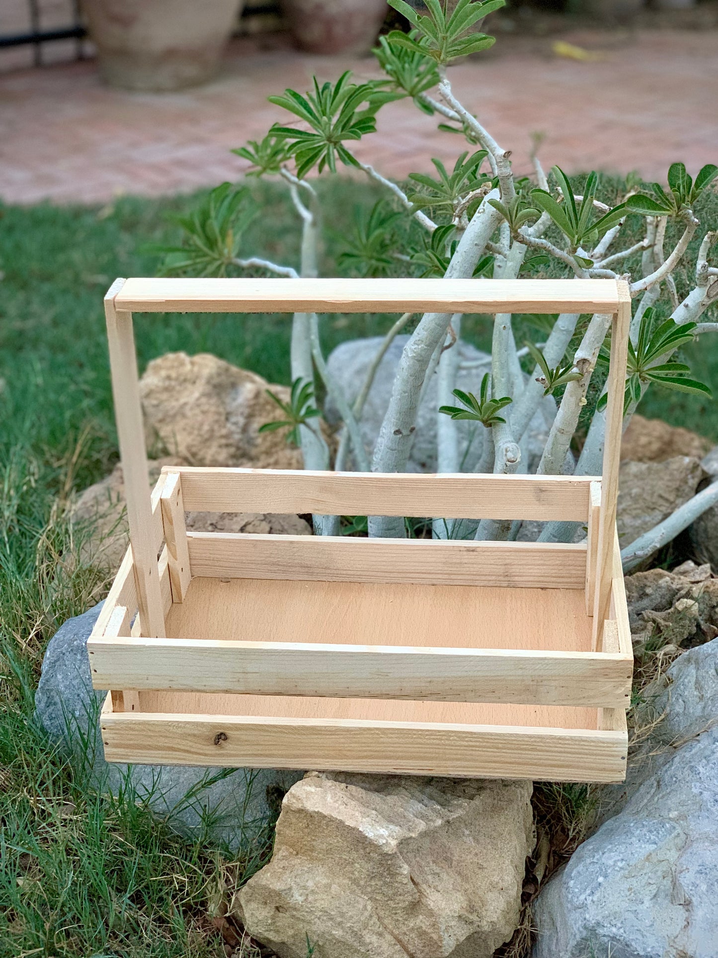 Wood Gift Crate with Handle