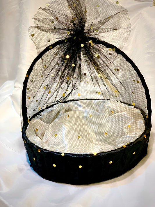 Luxury Round Keepsake & Gift Basket - Black