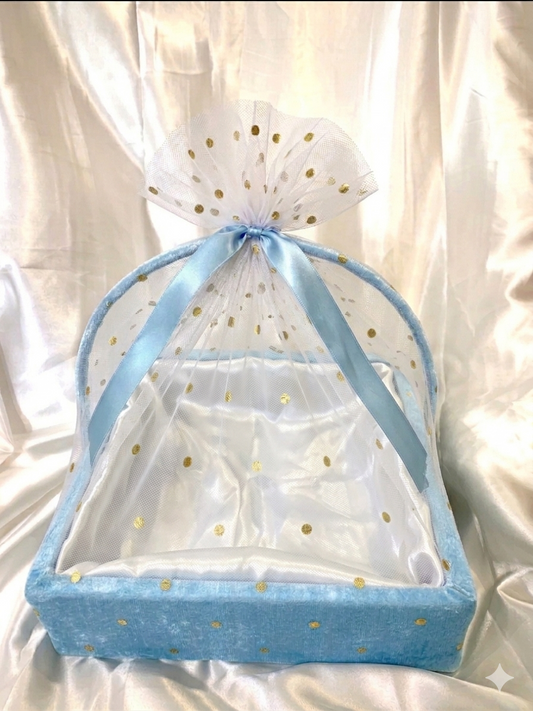 Baby Blue Square Gift Basket