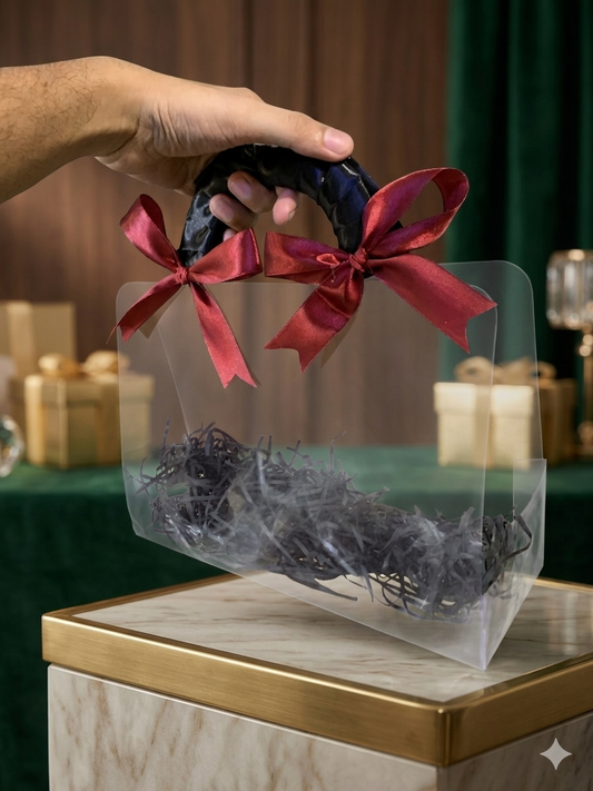 PVC Gift Bag with Satin Wrapped Handle