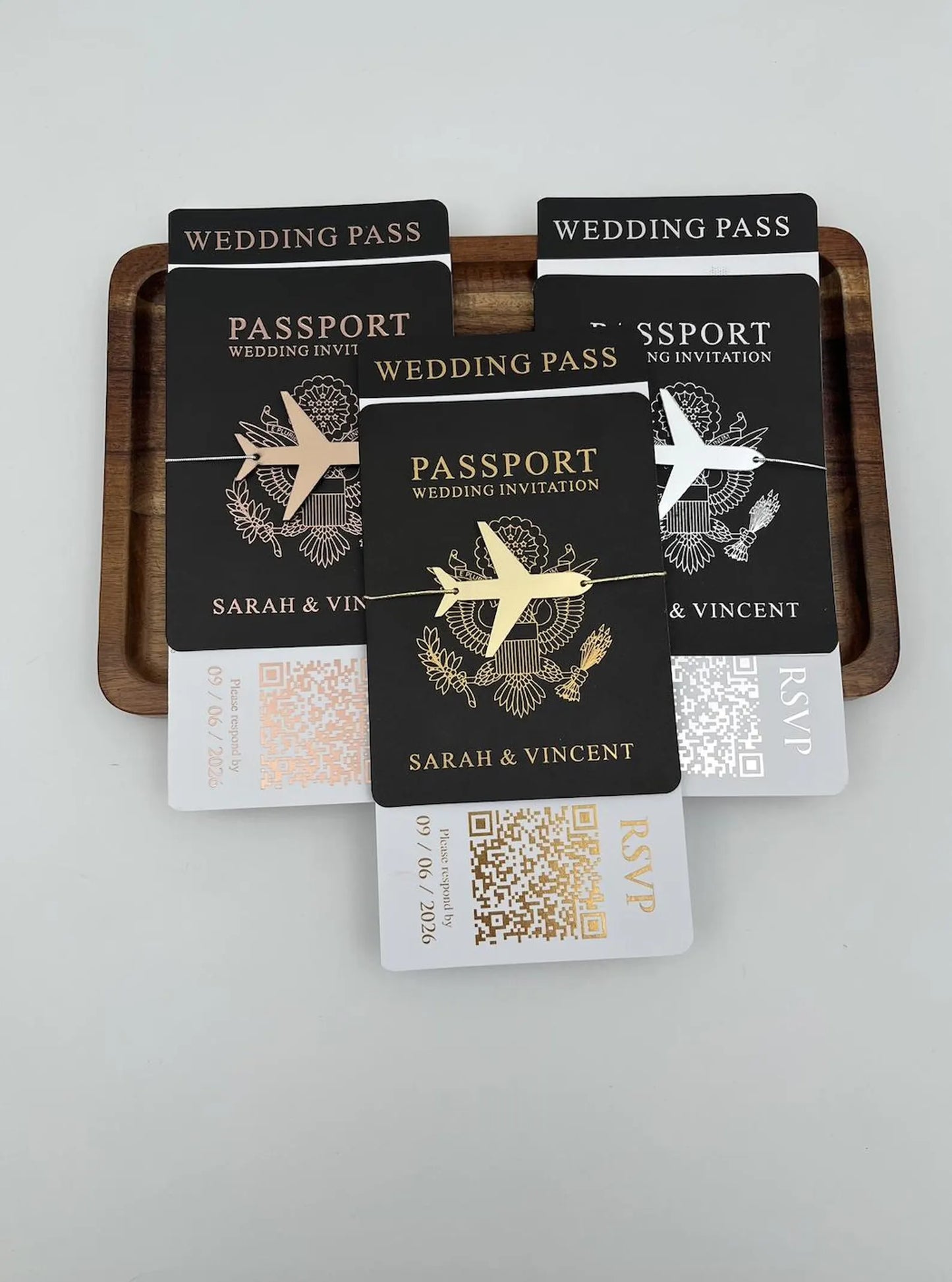 Luxury Passport & Boarding Pass Destination Wedding Invitation Suite