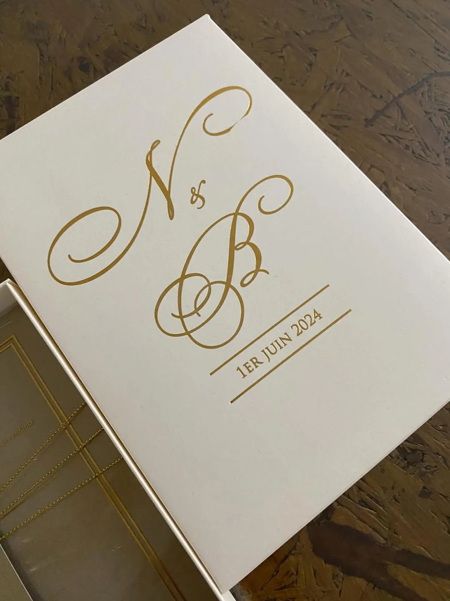 Wedding Invitations With Gold Foil, Half Fold Envelope, Save the Date